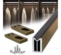 Square Closet Rods-Cuttable,Removable-Heavy Duty Black Wardrobe Rods and Brackets-Commercial,12 16 18 24 28 30 60 72 In-Suitable for.Laundry.Home.Hotel.Clothing Store(Champagne,35in)