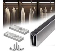 Square Closet Rods-Cuttable,Removable-Heavy Duty Black Wardrobe Rods and Brackets-Commercial,12 16 18 24 28 30 60 72 In-Suitable for.Laundry.Home.Hotel.Clothing Store(Silver,25in)