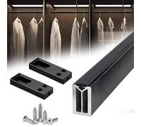 Square Closet Rods-Cuttable,Removable-Heavy Duty Black Wardrobe Rods and Brackets-Commercial,12 16 18 24 28 30 60 72 In-Suitable for.Laundry.Home.Hotel.Clothing Store(Black,79in)