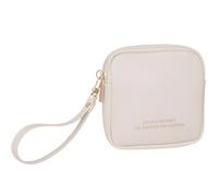 Square Clutch Cosmetic Bag, Portable Storage Bag, Make Up Bag for Women, Small Makeup Pouch for Business Trips Gyms (White)