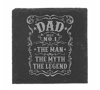 Square Coaster The Man The Myth The Legend Dad Natural Slate Coaster Funny Gift for Dad Birthday Fathers Gift Gifts for Him Number 1 Dad Coaster No.1 Dad The Man, The Myth, The Legend Dad Funny Gift