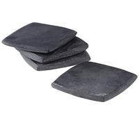 Square Coasters, Marble, Dark Grey, Set of 4