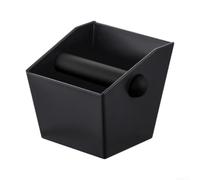Square Coffee Knock Box ABS for espresso Waste Bin Square Coffee | Non-slip silicone base, stable on all surfaces, prevents slipping, mess-free knocking, secure grip