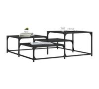 Square Coffee Table Black 107x107x40 cm Engineered Wood & Metal, Stylish Design