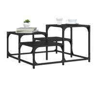 Square Coffee Table Black 68x68x40 cm Engineered Wood & Metal, Stylish & Durable