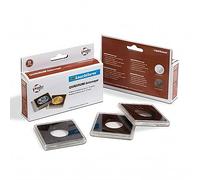 Square coin capsules QUADRUM INTERCEPT, inner diameter 24 mm, black