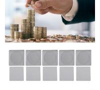 Square Coin Storage Capsule Case for 16-40mm, 20pcs Transparent Organizer Box with Adjustable Foam Liner, Thickened Scratch-Resistan(16/21/26/31/36MM)