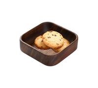 Square Cold Meat Bowls - Wooden Serving Containers, Kitchen Snack Bowls, Appetizer Display Stand | Nut Sauces, Candy, Desserts, Fruit Seasonings, Hummus, Cherries,