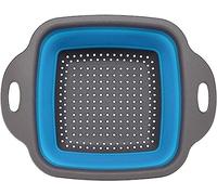 Square Collapsible Colander with Handles -Drain Basket Folding Drain Basket Creative Retractable Storage Portable Silicone Kitchen Vegetable Basket Multifunctional Drain Basket