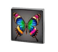 Square Colorful Butterfly Lapel Pin Metal Brooch Personalized Novelty Pin Cute Button Badge Safety Pin Fashion Jewelry Accessories Gift for Clothes Hat Backpack Bag