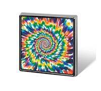 Square Colorful Spiral Tie Dye Brooch Classic Mini Pin 0.7 Inch Aluminum Alloy Lapel Pin Personalized Button Badge for Backpack Hat Suit Jacket Clothing Decoration