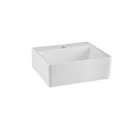 Balterley Square Compact 1 Tap Hole Countertop Vessel without Overflow 335mm in White Balterley White