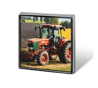Square Company Farm Tractors Brooch Classic Mini Pin 0.7 Inch Aluminum Alloy Lapel Pin Personalized Button Badge for Backpack Hat Suit Jacket Clothing Decoration