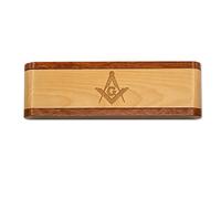 Square & Compass Wooden Masonic Pen and Gift Box Set