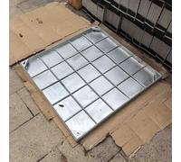 Square Concrete Septic Tank Lid, Reinforced Stainless Steel Embedded Sewer Cover with T-style Handle, Invisible Recessed Sewage Manhole Covers Customizable(LxW 750x650 mm)