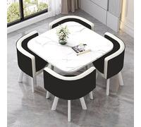 Square Conference Table for 4, Space-Saving Dining Table Set with 4 Chairs, Modern Office & Kitchen Furniture, Perfect for Small Spaces, DF-1