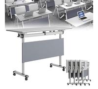 Square Conference Table with Rolling Feature for Movable Computer Desk in Boardroom or Seminar Room, 140cm