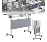 Square Conference Table with Rolling Feature for Movable Computer Desk in Boardroom or Seminar Room, 140cm