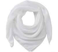 Square Cotton Linen Scarf 90cm Designed for Seasonal Transition Wear as Headwrap Shawl or Layered Neck Coverage Option (White)