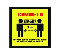 Square COVID-19 Social DISTANCING Rules Self Adhesive Laminated Floor Sticker Signage Covid19 Corona Virus Health & Safety