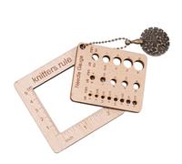 Square Crochet Tool - Knitting Ruler Yarn Wrap Guide, Needle Gauge Vintage Design | Multipurpose Handy Craft Solution Suitable Knitters Portable Sewing Accurate Measurement DIY Projects Home
