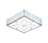 Square Crystal LED Flush Mount Ceiling Light - 3CCT Switchable, 5W/15W, Modern Decor Lighting for Hallway & Bedroom(Beige)
