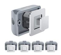 Square Cupboard Push Button Lock, Zinc Alloy Metal Drawer Knobs Door Cabinet Latch for Boats Yachts Motorhome Caravan RV Campers Marine (5 Packs)