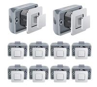 Square Cupboard Push Button Lock, Zinc Alloy Metal Drawer Knobs Door Cabinet Latch for Boats Yachts Motorhome Caravan RV Campers Marine (10 Packs)