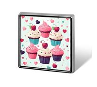 Square Cupcake Candy Lapel Pin Metal Brooch Personalized Novelty Pin Cute Button Badge Safety Pin Fashion Jewelry Accessories Gift for Clothes Hat Backpack Bag