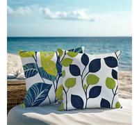 Square Cushion Covers 50x50cm Set of 2 Outdoor Cushions Green Pillow Cases with Lnvisible Zipper Waterproof Velvet Cushions Cover Double Sided Branches Sofa Cushion Covers for Garden Decor Gift 1Z-279