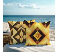 Square Cushion Covers 70x70cm Set of 2 Outdoor Cushions Orange Pillow Cases with Lnvisible Zipper Waterproof Linen Cushions Cover Double Sided Geometry Sofa Cushion Covers, Living Autumn Decor ZF-100