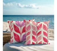Square Cushion Covers 70x70cm Set of 2 Outdoor Cushions Pink Pillow Cases with Lnvisible Zipper Waterproof Velvet Cushions Cover Double Sided Leaf Sofa Cushion Covers for Garden Autumn Decor ZF-61