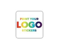 Square Customised Vinyl Waterproof Stickers | Any Size, Quantity | Upload Your Image or Text | Matt and Gloss | Logo Labels Personalised Sticker for Party Bags | Business
