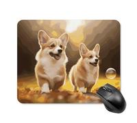 Square Cute Corgi Dog Mouse Pad Small Waterproof Mouse Mat with Anti-Slip Rubber Base Funny Cute Computer Mousepad Desk Accessories for Laptop Gaming Office Home Decor