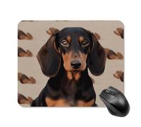 Square Dachshund Dog Mouse Pad Small Waterproof Mouse Mat with Anti-Slip Rubber Base Funny Cute Computer Mousepad Desk Accessories for Laptop Gaming Office Home Decor