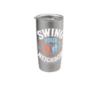 Square Dance Swing Steps Fiddle Caller Design Stainless Steel Insulated Tumbler