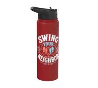 Square Dance Swing Steps Fiddle Caller Design Stainless Steel Insulated Water Bottle
