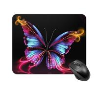 Square Dancing Butterfly Mouse Pad Non-Slip Rubber Small Cute Mouse Pad Mini Travel Gaming Mousepad Washable Funny Computer Mat Waterproof for Laptop Office Home Men Women