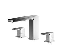 Balterley Square Deck Mounted 3 Tap Hole Bath Filler Tap Chrome in Silver Balterley Silver