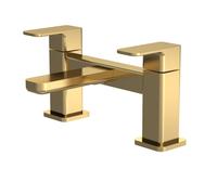 Balterley Square Deck Mounted Bath Filler Tap Brushed Brass in Metallics Balterley Metallics