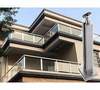 Square Deck Railing System for 3/8-1/2 Inch Glass Fence, 26 32 36 40 42 46 50 Inch Glass Railing Post with Spigot Slots & Sturdy Base for Steps, Stairs Balcony(Silver Middle Post-75cm)