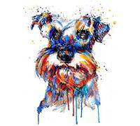 Square Diamond DIY Diamond Painting Kits Dog Animal Schnauzer Puzzle Full Rhinestone Diamond Embroidery Mosaic Cross Stitch Home Decoration Unfinished-40x50cm