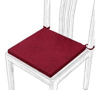 Square Dining Chair Cushions with Ties Soft Comfort Non Slip Seat Pads for Kitchen Office Living Room Patio with Machine Washable Cover(11,1pc:Sponge: 45cm/18in)
