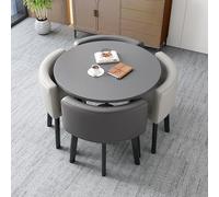 Square Dining Table Set with Marble Reception Table and Chair Combination for Office and Negotiation