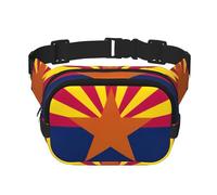 Square Double Layer Arizona State Flag Print Waist Bag Outdoor Travel Use For Hiking Running Jogging