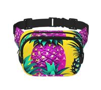 Square Double Layer Colorful Pineapple Print Waist Bag Outdoor Travel Use For Hiking Running Jogging