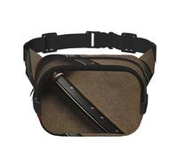 Square Double Layer Japanese Samurai Sword Print Waist Bag Outdoor Travel Use For Hiking Running Jogging