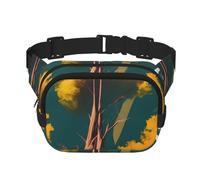 Square Double Layer National Parks Sunshine Trees Print Waist Bag Outdoor Travel Use For Hiking Running Jogging