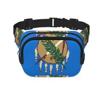 Square Double Layer Oklahoma State Flag Print Waist Bag Outdoor Travel Use For Hiking Running Jogging