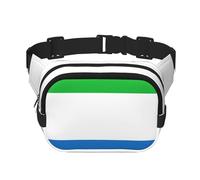 Square Double Layer Sierra Leone Flag Print Waist Bag Outdoor Travel Use For Hiking Running Jogging